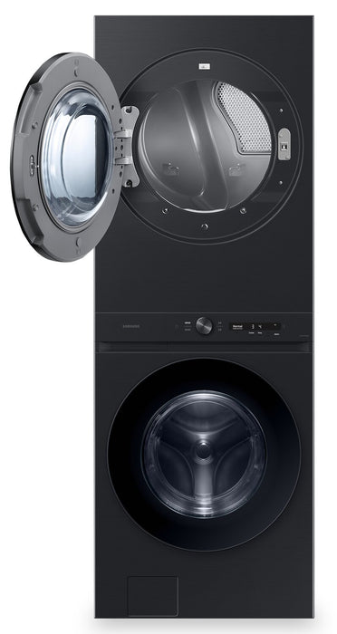 Tour de lavage Laundry HubMC à la vapeur Samsung à chargement frontal de 5,3 pi³ - acier inoxydable noir - WH46DBH550EVAC