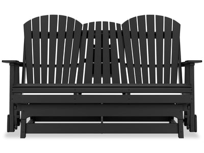 Lake Outdoor Patio Glider Loveseat - High Density Plastic, Weather Resistant – Black | Causeuse pivotante et coulissante Lake pour la terrasse à l’extérieur - plastique haute densité, résistant aux intempéries - noire
