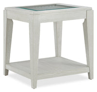 Table de bout Vida 23 po en bois massif avec tablette - sable