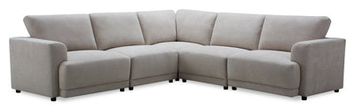 Voyage Modular 5-Piece Fabric Sectional with Removable Back Cushions – Taupe | Sofa sectionnel modulaire Voyage 5 pièces en tissu avec coussins de dossier amovibles - taupe