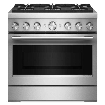 KitchenAid 5.1 Cu. Ft. Dual Fuel Range with No Preheat Air Fry – Stainless Steel - KFDS936SSS | Cuisinière hybride KitchenAid de 5,1 pi3 avec friture à air sans préchauffage - acier inoxydable - KFDS936SSS