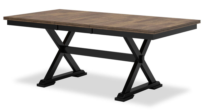 Ensemble de salle à manger Raven 5 pièces avec table à rallonge, 60 po à 78 po (L) et 4 chaises - deux teintes, noir et brun