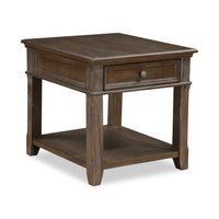 Table de bout traditionnelle Weston de 24 po avec rangement et ports USB - orme brun
