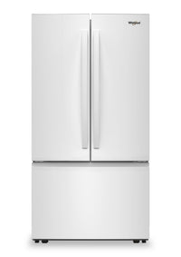 Réfrigérateur Whirlpool de 36 po et de 31 pi3 à portes françaises avec machine à glaçons - blanc- WRFF3136SW