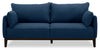 Sofa Gena de Cindy Crawford Home de 78,7 po de format condo en tissu d’apparence lin avec coussins de dossier amovibles - bleu minuit