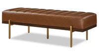Banc Linden de 55 po en similicuir - brun