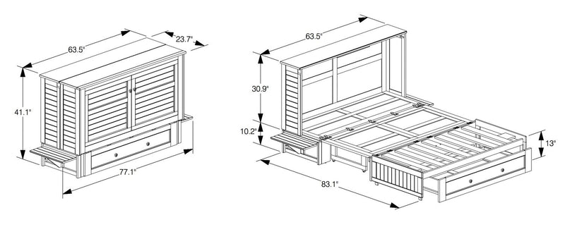 Armoire-lit Parker - Bleue