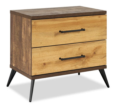 Silas Bedside 2-Drawer Nightstand, 26"W x 23.9"H - Rustic Brown | Table de nuit Silas de 26 po (L) x 23,9 po (H) à 2 tiroirs - brun rustique
