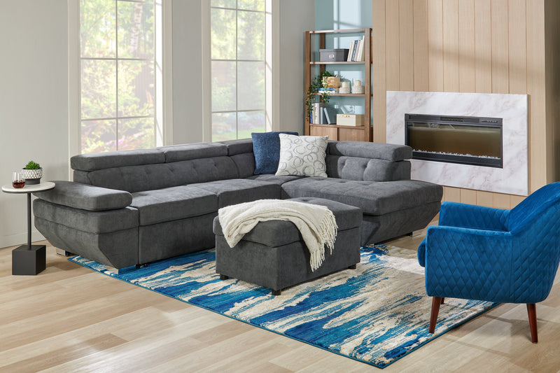 Carpette Simone bleue - 6 pi 7 po x 9 pi 6 po