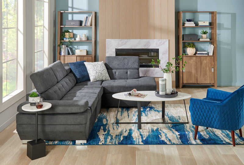 Carpette Simone bleue - 6 pi 7 po x 9 pi 6 po