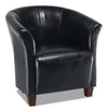 Fauteuil d’appoint Ethan de style gondole de 31 po en similicuir avec pattes en bois - noir