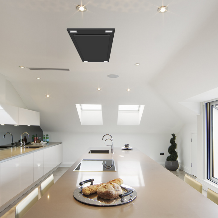 Hotte de cuisinière affleurée au plafond Victory noire - Sunset-BK