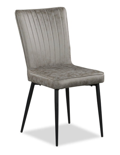 Tavo Dining Chair with Microfibre Polyester Fabric, Metal - Grey | Chaise de salle à manger Tavo en tissu de microfibre de polyester et en métal - grise