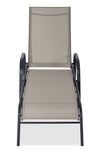 Chaise longue Tuscany pour la terrasse à l’extérieur avec dossier réglable - métal, résistante aux rayons UV et aux intempéries - beige et noire