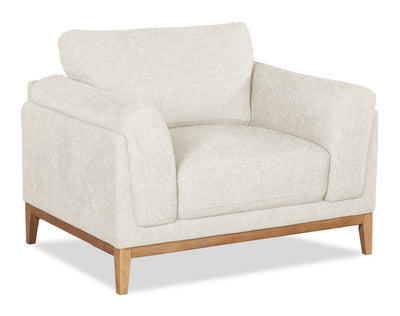 Valley 44" Fabric Chair with Rubberwood Base and Legs - Sand | Fauteuil Valley de 44 po en tissu avec base et pattes en hévéa - sable
