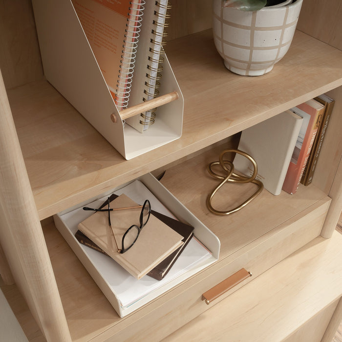 Crédence de type bibliothèque Whitaker Point de 31,5 po avec tiroir - érable naturel