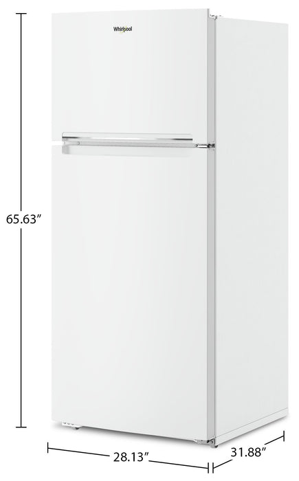 Réfrigérateur Whirlpool de 16,3 pi³ et de 28 po à congélateur supérieur - blanc - WRTX5028PW