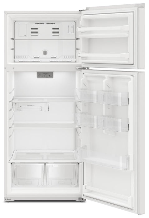 Réfrigérateur Whirlpool de 16,3 pi³ et de 28 po à congélateur supérieur - blanc - WRTX5028PW