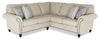 Sofa sectionnel Wynn 2 pièces fabriqué au Canada en tissu de chenille avec bordure de clous décoratifs et pattes en oignon en bois - beige lin