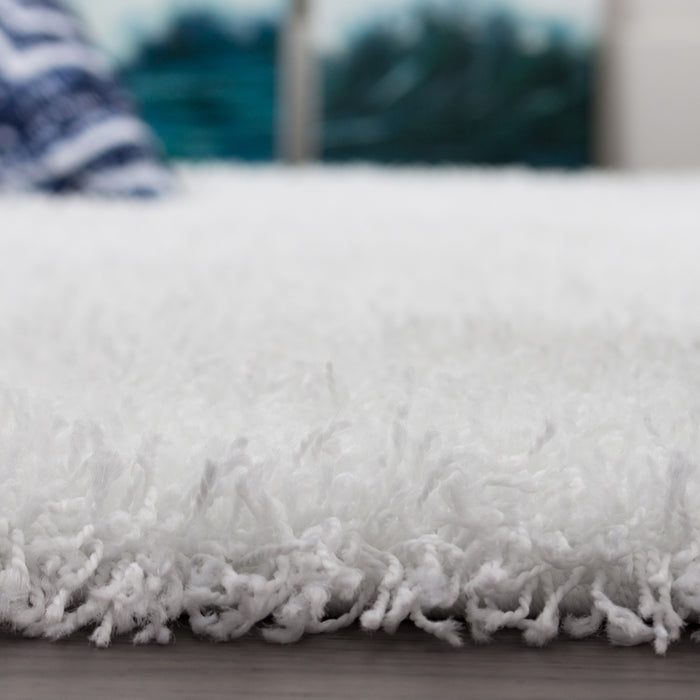 Carpette à poil long Victoria blanche 3 x 5