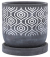 Pot à fleurs en ciment gris de 6 po