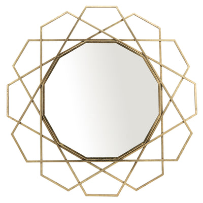 Gold 35" Metal Geometric Mirror|Miroir de forme géométrique en métal doré de 35 po|14927MMR