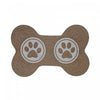 Tapis de plancher pour animaux en forme d’os en coton tressé orné de deux empreintes de pattes