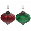 Ornement rouge ou vert de 4 po en forme d’oignon - ensemble de 4 ornements de Noël