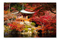 Daigoji Temple 16 po x 24 po : Cadre d'art mural et panneau de tissu