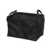 Panier de rangement rectangulaire noir en toile de polyester plastifié avec poignées