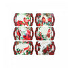 Sous-verre de Noël de 11 po en céramique avec motif écossais et cardinaux - ensemble de 6