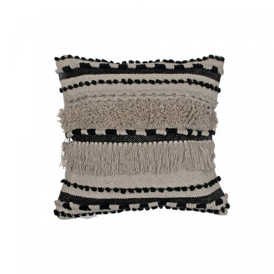 Cotton Handwoven Cushion Tousle - Set of 2 Cushions|Coussin ébouriffé en coton tissé à la main - ensemble de 2 coussins