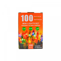 Jeu de 100 petites lumières pour l’intérieur avec ampoules multicolores - ensemble de 2 jeux de lumières de Noël