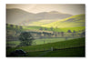 Rolling Rural Hills 16 po x 24 po : Oeuvre d’art murale en panneau de tissu sans cadre