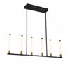 Luminaire pour îlot Infiniti noir et laiton mat à 6 ampoules à DEL intégrées