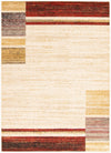 Carpette Aya ivoire-rouge - 3 pi 11 pox 5 pi 7 po