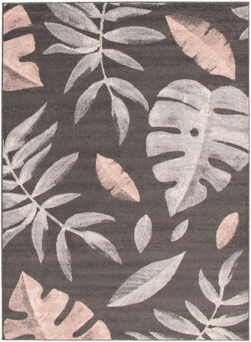 Carpette Palta anthracite-rose - 3 pi 11 pox 5 pi 7 po