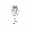Ornement en métal argenté en forme de cloche orné d’un renne - ensemble de 6 ornements de Noël
