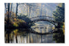 Autumn Old Bridge 24 po x 36 po : Cadre d'art mural et panneau de tissu