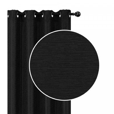 Jacquard Blackout Panel Linea Black 96" Drapes and Blinds|Panneau coupe-lumière Linea de 96 po noir en jacquard