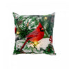 Coussin à DEL 18 x 18 en velours orné d’un cardinal solitaire sur un arbre - ensemble de 2 coussins