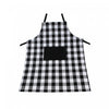 Tablier 28 po x 34 po en coton à point à carreaux blanc