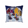 Coussin 18 x 18 en velours orné de bonshommes de neige masqués - Ensemble de 2 coussins