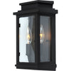 Applique murale II Freemont noire à 2 ampoules pour l'extérieur