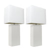 Ensemble 2 lampes de table moderne Elegant Designs en cuir blanc