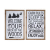 Panneau mural « Cabin Rules » et « Neck of The Wood » en bois - ensemble de 2 décorations murales