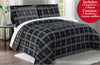 Ensemble d'édredon Grey Plaid 3 pièces à motif écossais pour grand lit – gris