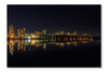 Picturesque Dark Cityscape 24 po x 36 po : Cadre d'art mural et panneau de tissu