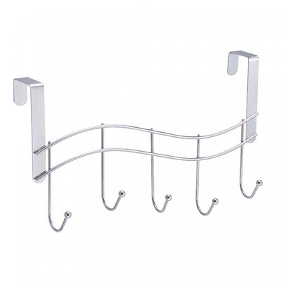 Delgado - Over the Door 5 Hooks Wavey Bath Accessories|Delgado - accessoire pour la salle de bain à 5 crochets en forme de vagues à accrocher sur la porte