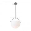 Luminaire suspendu Single en verre opalin et nickel satiné